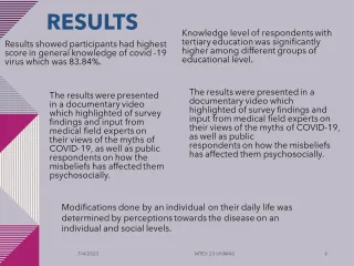 Knowledge, Perception and Psychosocial Impact of COVID-19