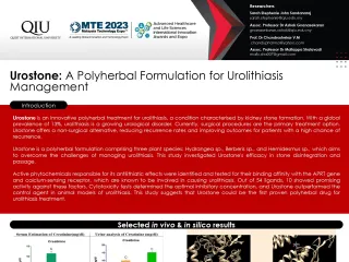 Urostone: A Polyherbal Formulation for Urolithiasis Management.